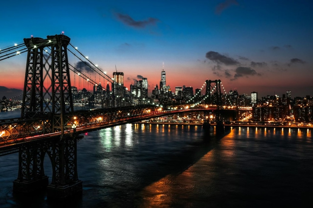 New York City is just 1-2 hours away! Alt-tag: Williamsburg Bridge, NYC. 